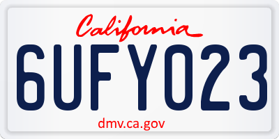 CA license plate 6UFY023