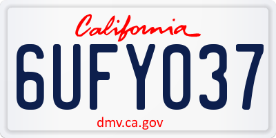 CA license plate 6UFY037