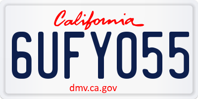 CA license plate 6UFY055