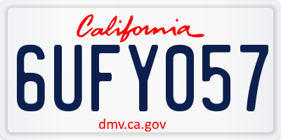 CA license plate 6UFY057