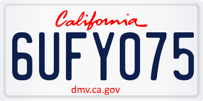 CA license plate 6UFY075