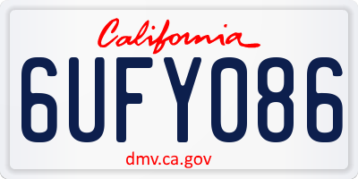CA license plate 6UFY086