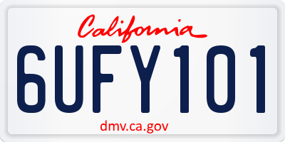 CA license plate 6UFY101