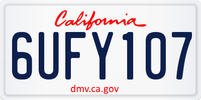 CA license plate 6UFY107