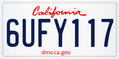 CA license plate 6UFY117
