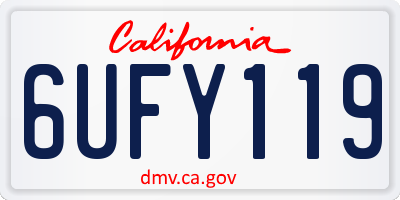 CA license plate 6UFY119