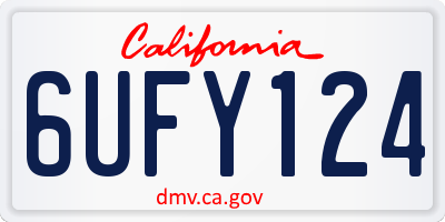 CA license plate 6UFY124