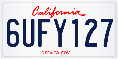 CA license plate 6UFY127