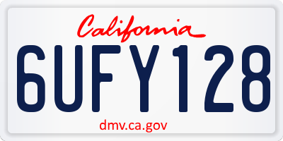 CA license plate 6UFY128