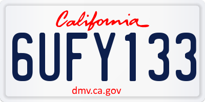 CA license plate 6UFY133