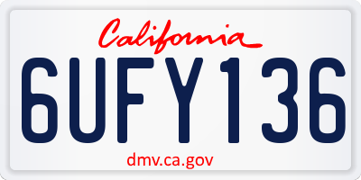 CA license plate 6UFY136