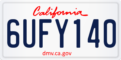 CA license plate 6UFY140