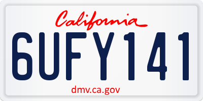 CA license plate 6UFY141