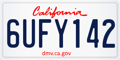 CA license plate 6UFY142