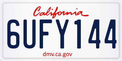 CA license plate 6UFY144