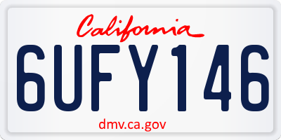 CA license plate 6UFY146