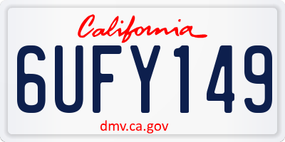 CA license plate 6UFY149