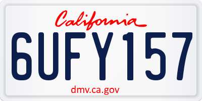 CA license plate 6UFY157