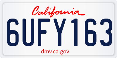 CA license plate 6UFY163