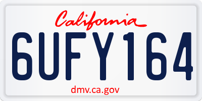 CA license plate 6UFY164