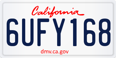 CA license plate 6UFY168