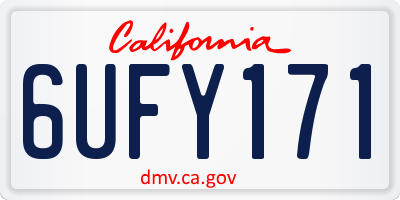 CA license plate 6UFY171