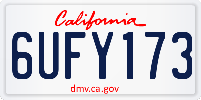 CA license plate 6UFY173