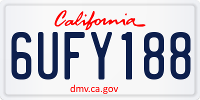CA license plate 6UFY188
