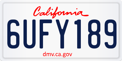 CA license plate 6UFY189