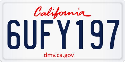CA license plate 6UFY197