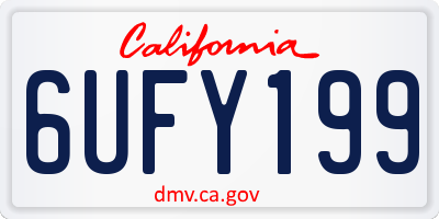 CA license plate 6UFY199