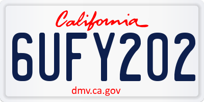 CA license plate 6UFY202
