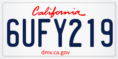 CA license plate 6UFY219