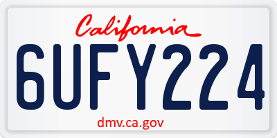 CA license plate 6UFY224