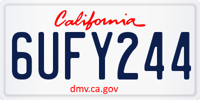 CA license plate 6UFY244