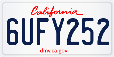 CA license plate 6UFY252