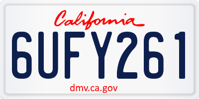 CA license plate 6UFY261