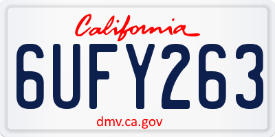 CA license plate 6UFY263