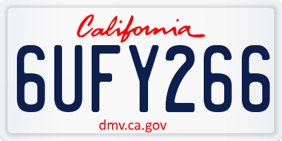 CA license plate 6UFY266