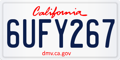 CA license plate 6UFY267