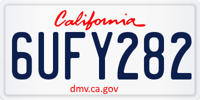 CA license plate 6UFY282