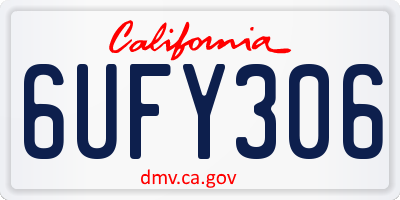 CA license plate 6UFY306
