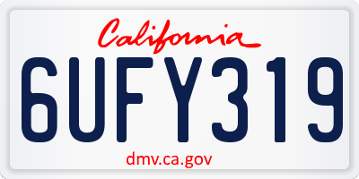 CA license plate 6UFY319