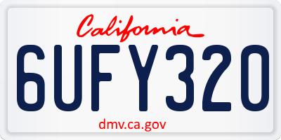 CA license plate 6UFY320