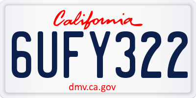 CA license plate 6UFY322