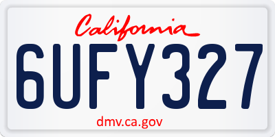 CA license plate 6UFY327