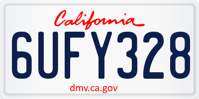 CA license plate 6UFY328