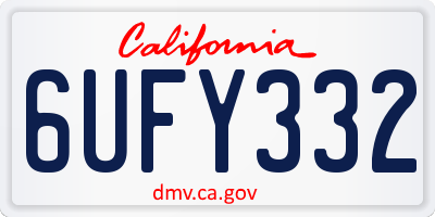 CA license plate 6UFY332