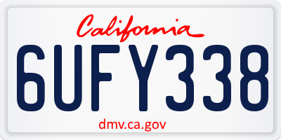 CA license plate 6UFY338