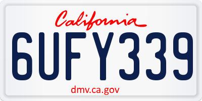 CA license plate 6UFY339